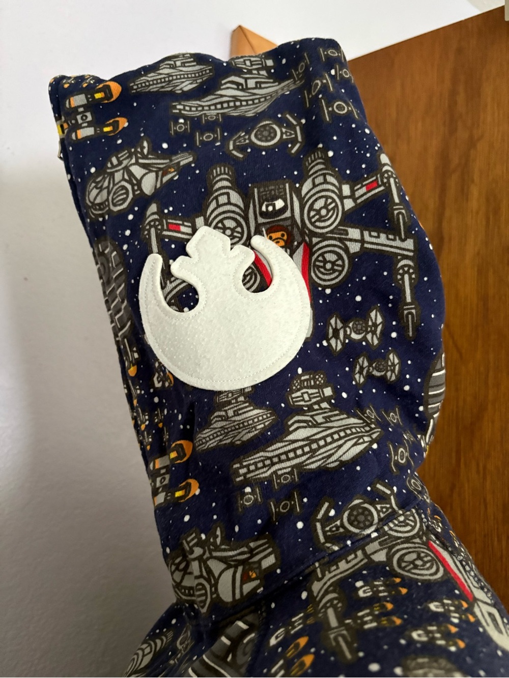 BAPE x STAR WARS  sz XS Full Zip Navy Blue Hoodie Fleece Bathing Ape Japan - Picture 4 of 13